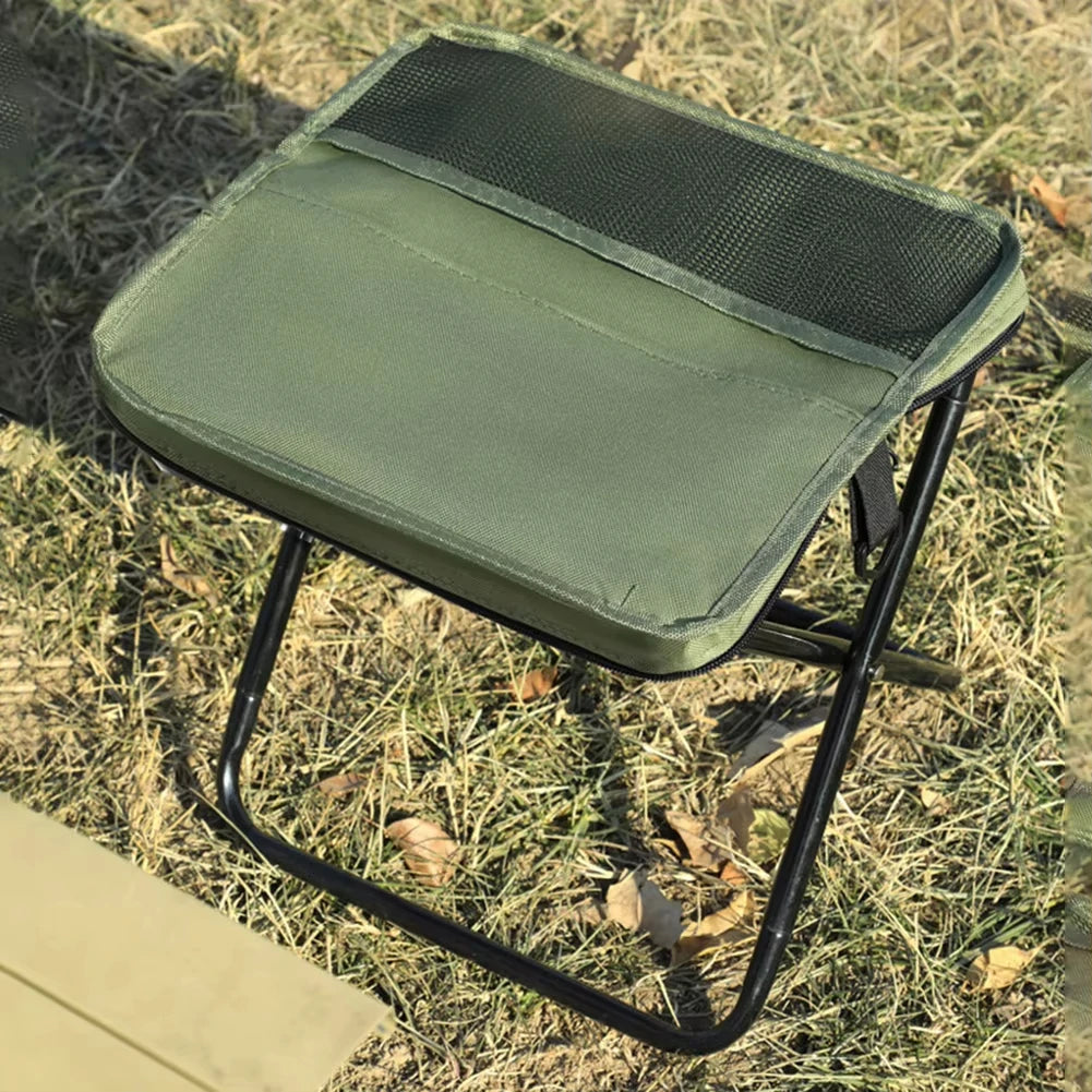 Folding Camping Stool with Shoulder Bag — Portable for Hiking, Fishing & Outdoor Use