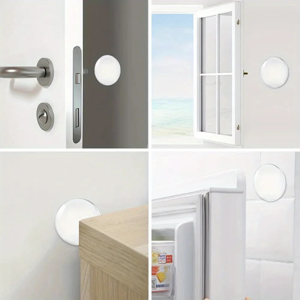 Clear Silicone Door Knob Wall Protector Pads — Self-Adhesive Bumper Stickers to Prevent Wall Damage (6 Pack)
