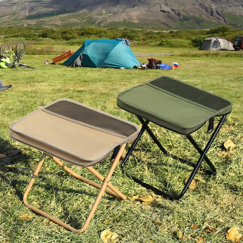 Folding Camping Stool with Shoulder Bag — Portable for Hiking, Fishing & Outdoor Use